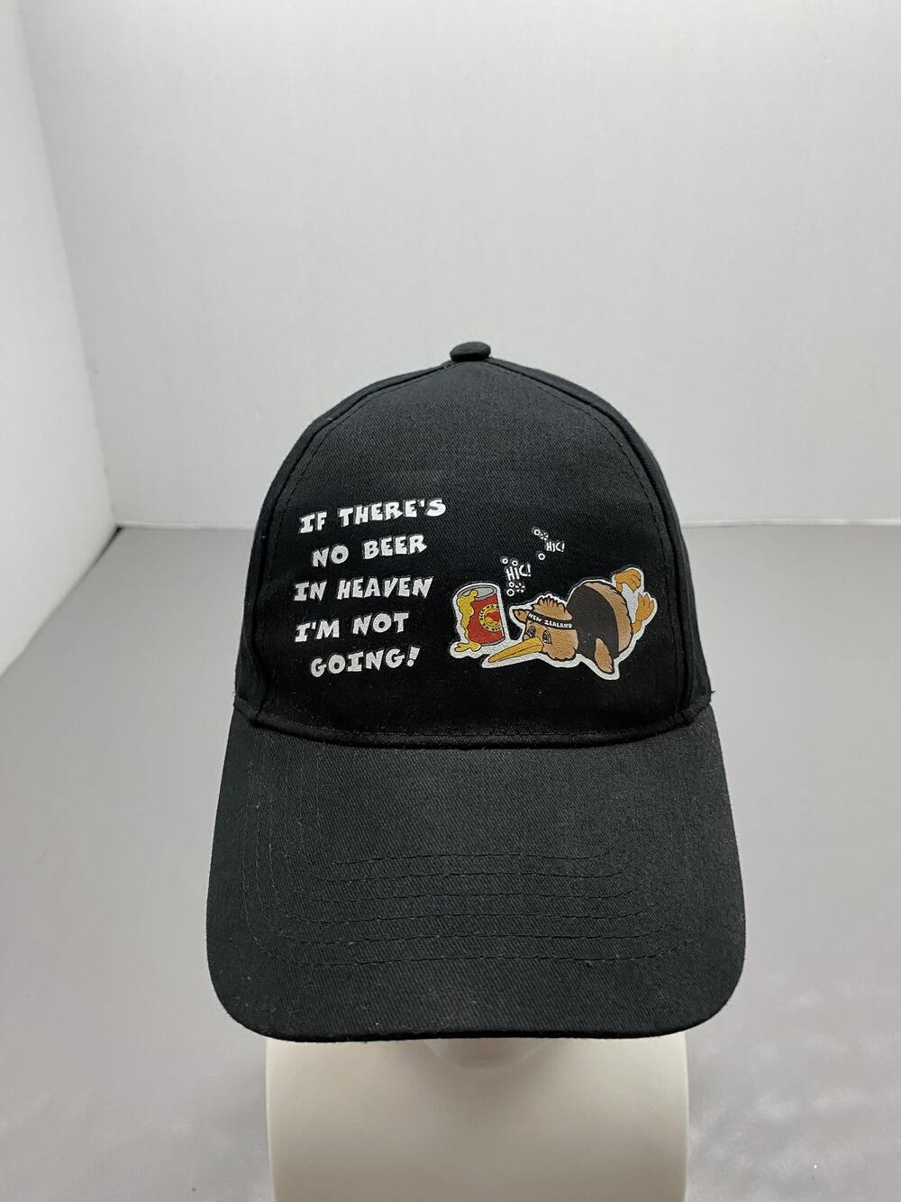 If There's No Beer In Heaven Hat Cap Strap Back One Size Black Kiwi Baseball Cap